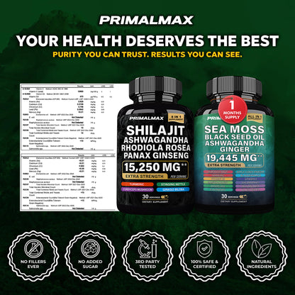 PrimalMax - Sea Moss & Shilajit Ultimate Supplement Bundle